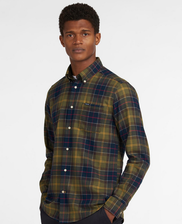 Skjorte - Fortrose Tailored Tartan Shirt Classic Olive