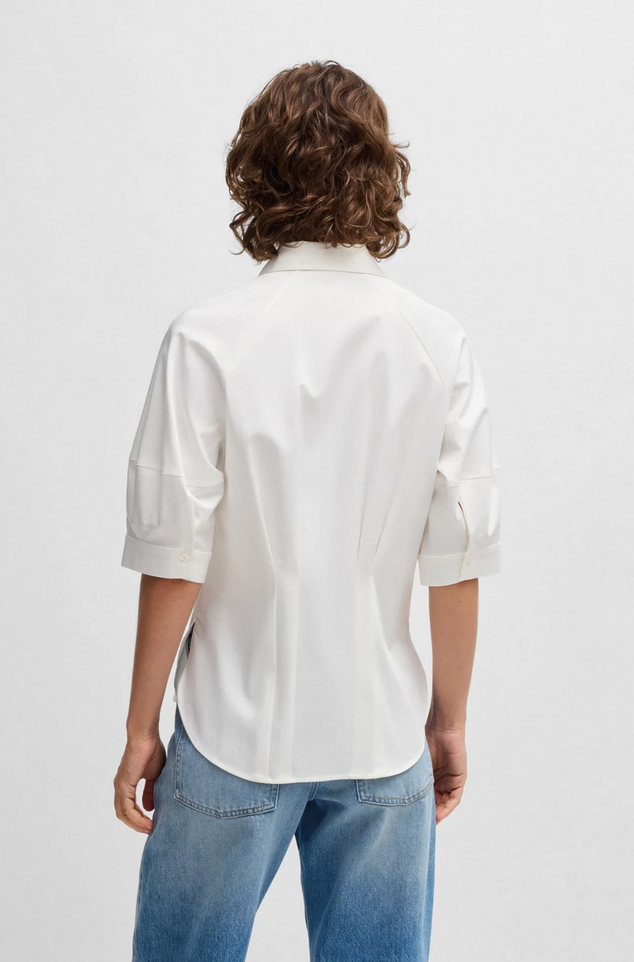 Skjorte - Belaurena Tailored Blouse Stretch Cotton White