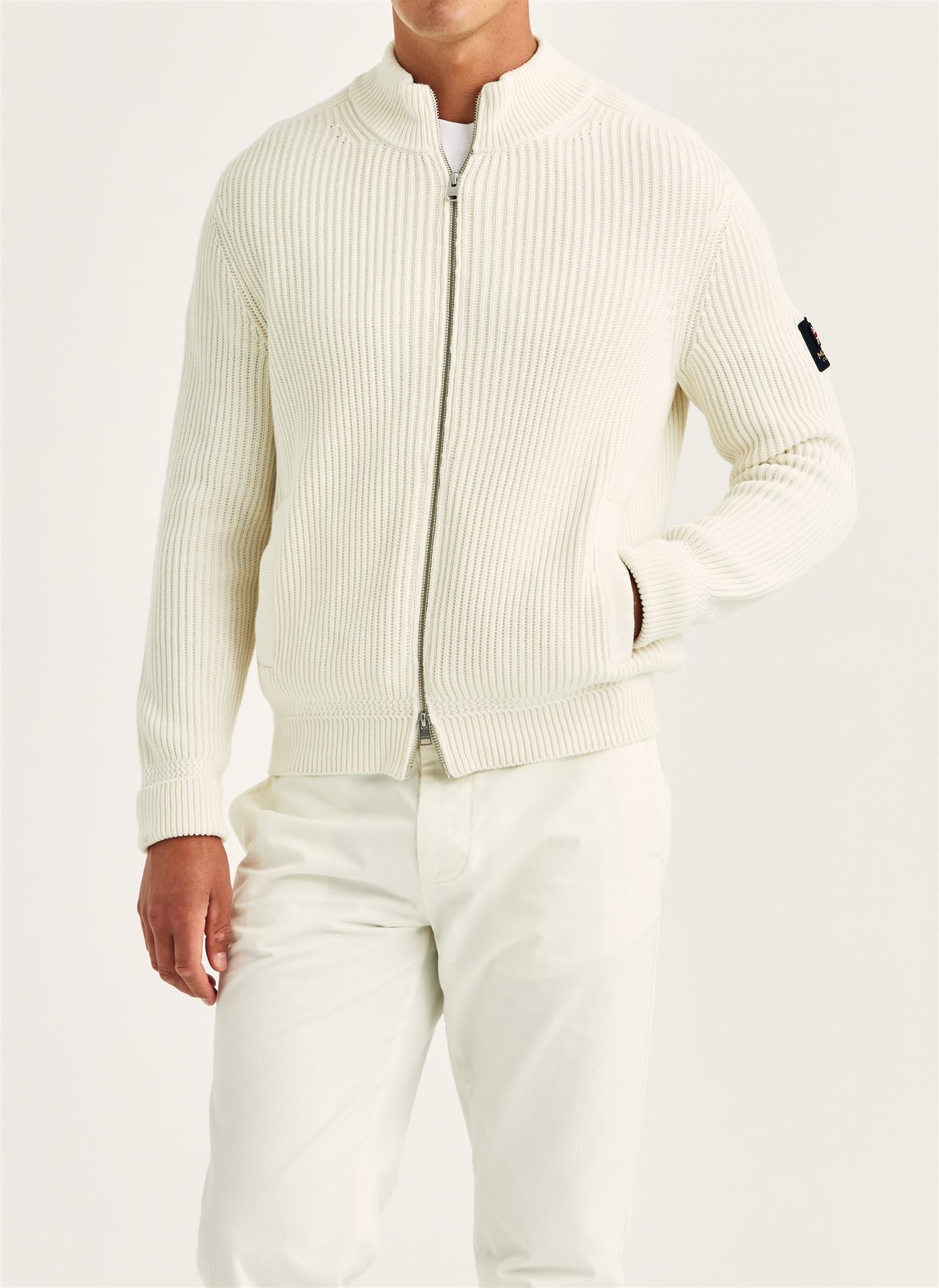 Cardigan - Brenton Zip Cardigan Off White