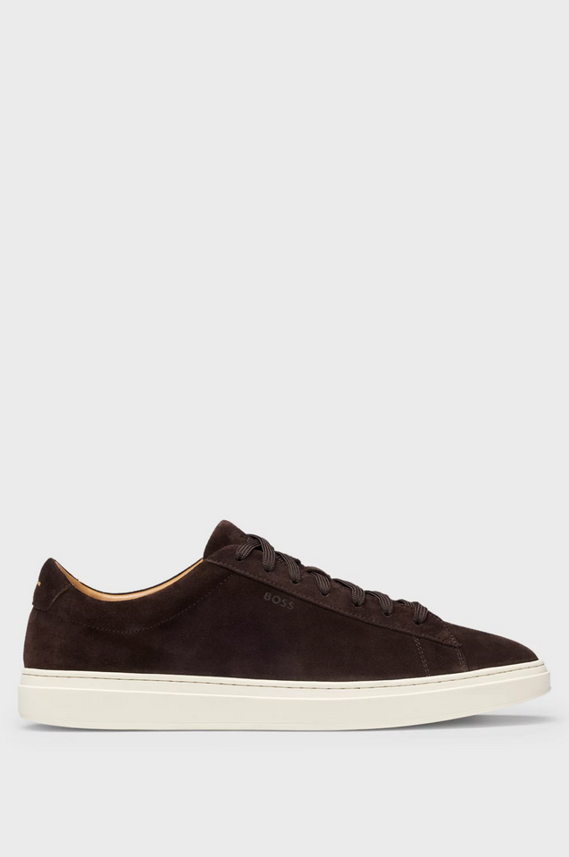 Sneakers - Kieran Suede Trainers With Rubber Outsole Dark Brown