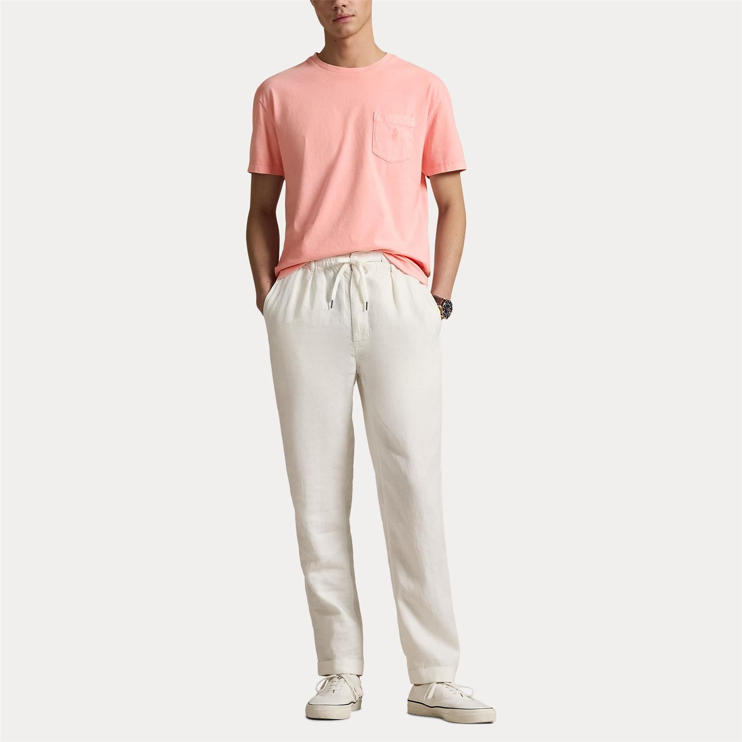 T skjorte - Custom Slim Fit Mineral Dyed Pocket T shirt Rose