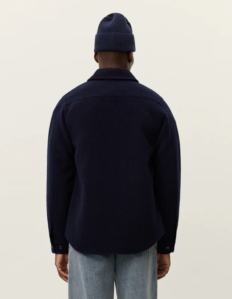Skjorte - Lennon Bouclé Overshirt Dark Navy