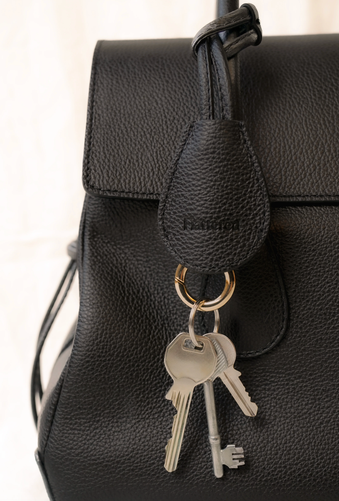 Veske - Lydia Tote Bag Grained Black Leather
