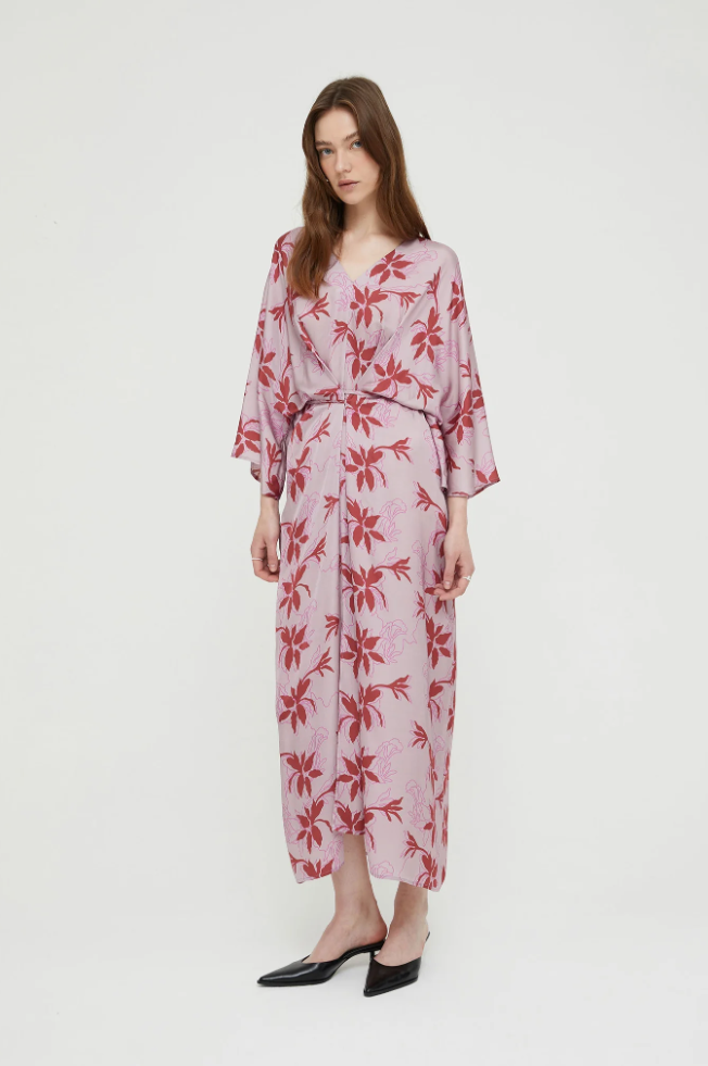 Kjole - Sbito Scollo A V In Raso Malve