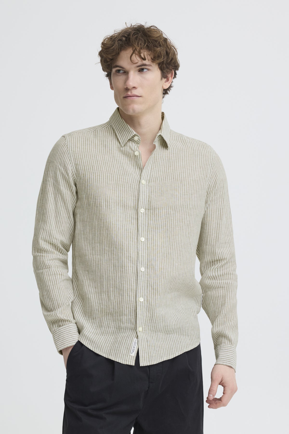 Skjorte - CFESTRUP LS Linen Mix Shirt Mermaid Melange