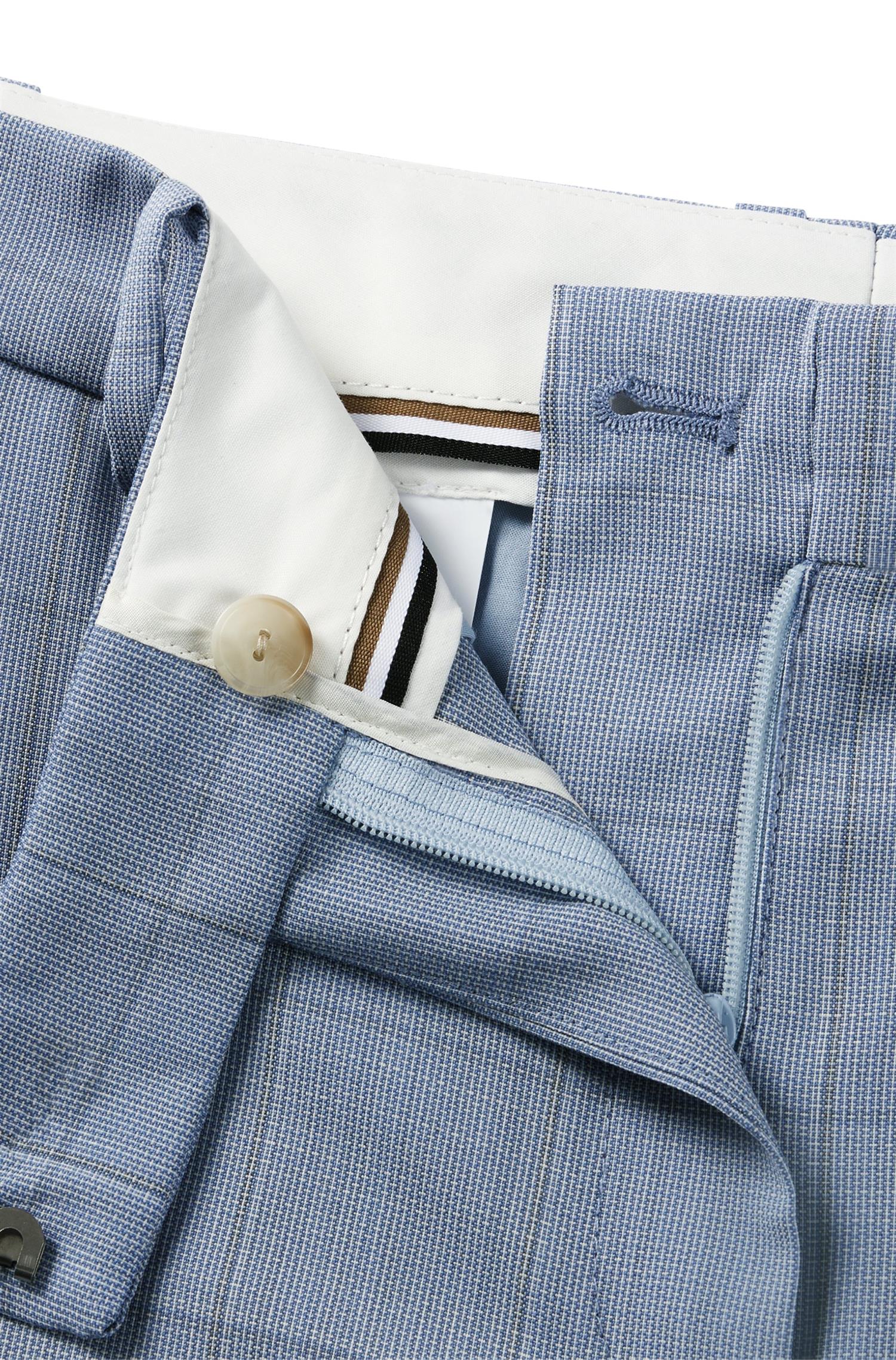 Dressbukse - Tilda Regular-Fit Trousers Checked Virgin Wool Light Blue