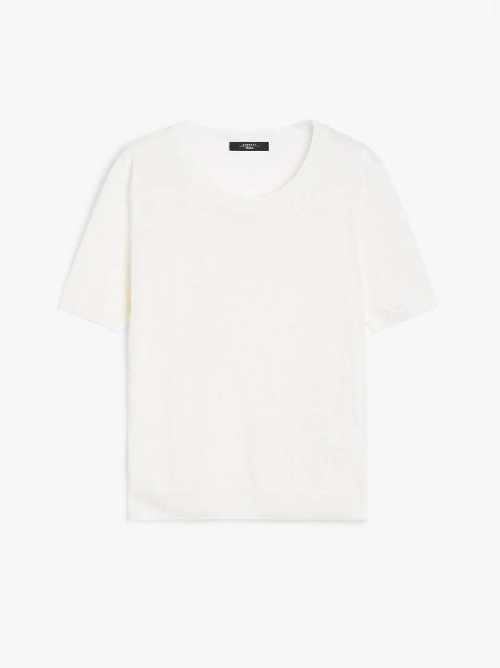 T-Skjorte - Pancone Linen Yarn Jumper White