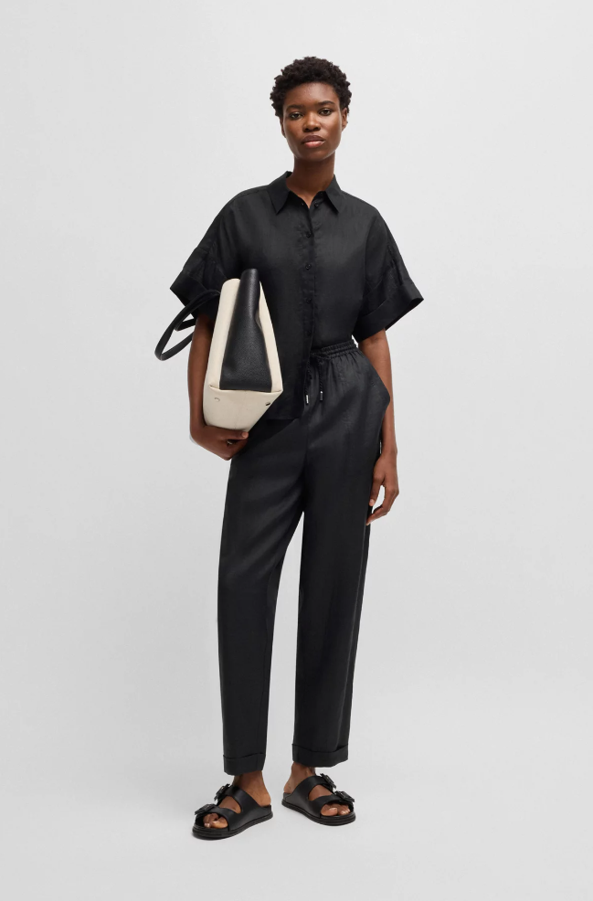 Bluse - Bisenas Oversized-Fit Blouse Black