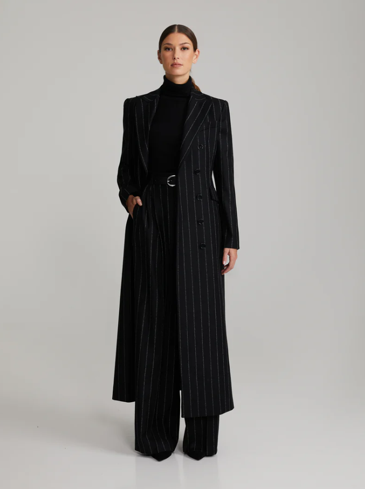 Kåpe - Shirley Black Pinstripe Blazer Coat