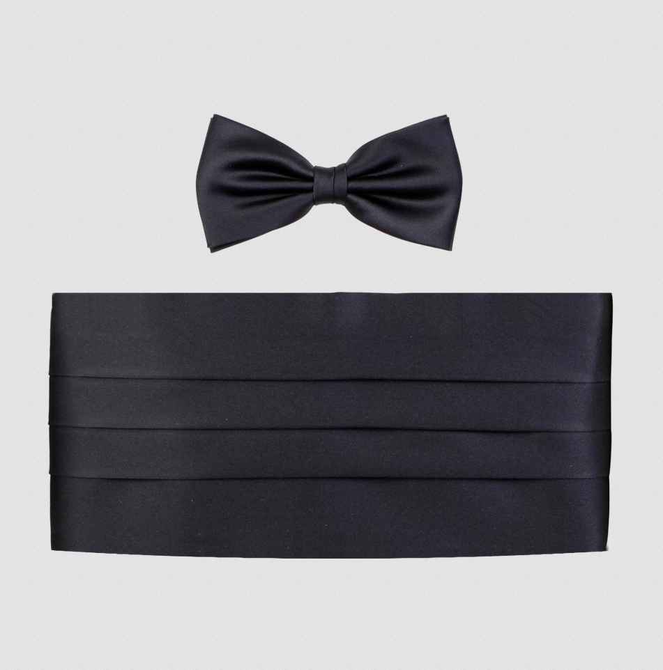 Smokingsett – Sløyfe & Magebelte - Ceremony Cummerbund Black