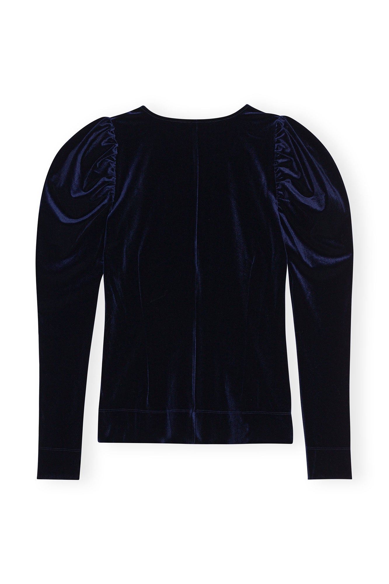 Topp - Velvet Jersey V-neck Blouse Total Eclpise