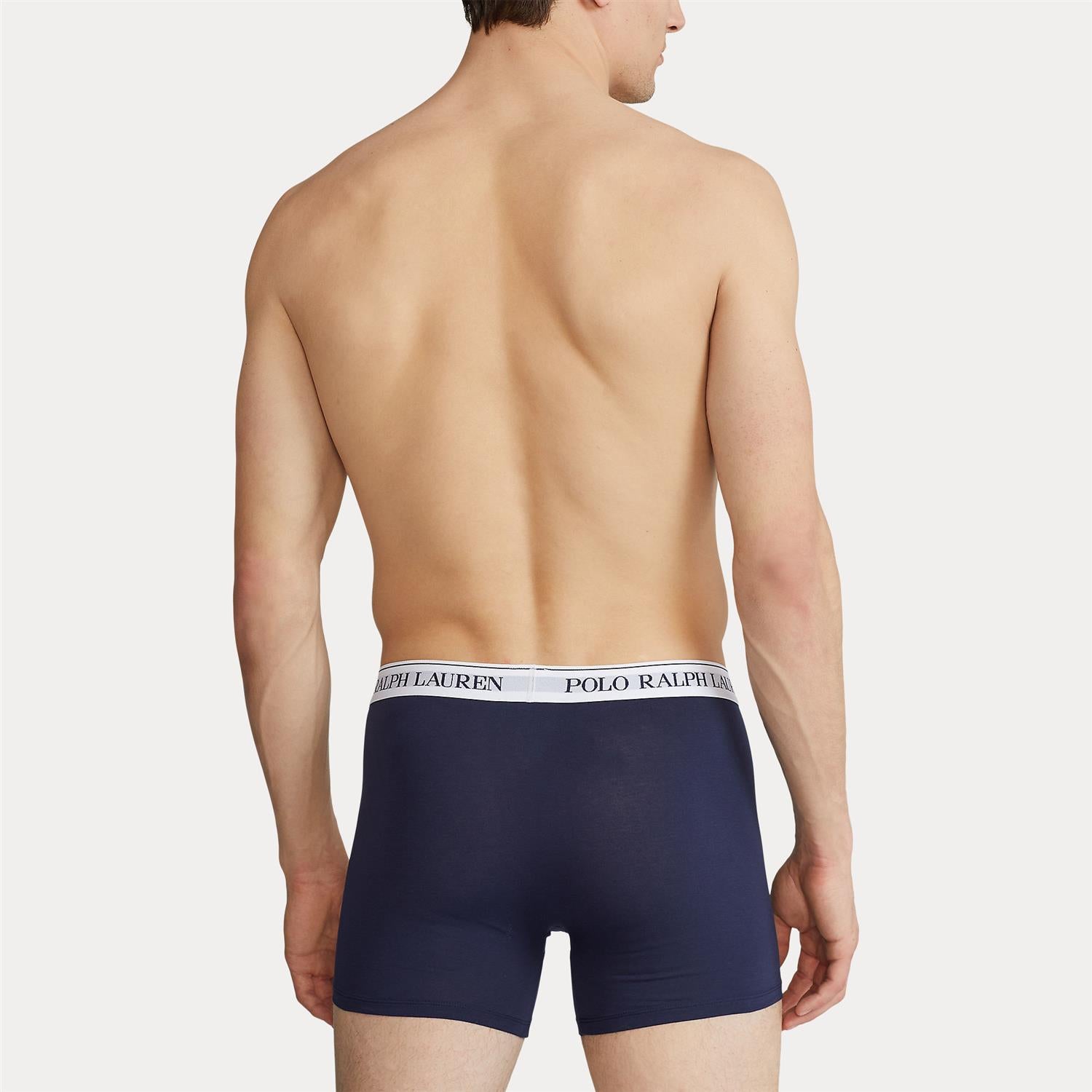 Boksershorts - Stretch Cotton Boxer Brief 3-Pack Navy White