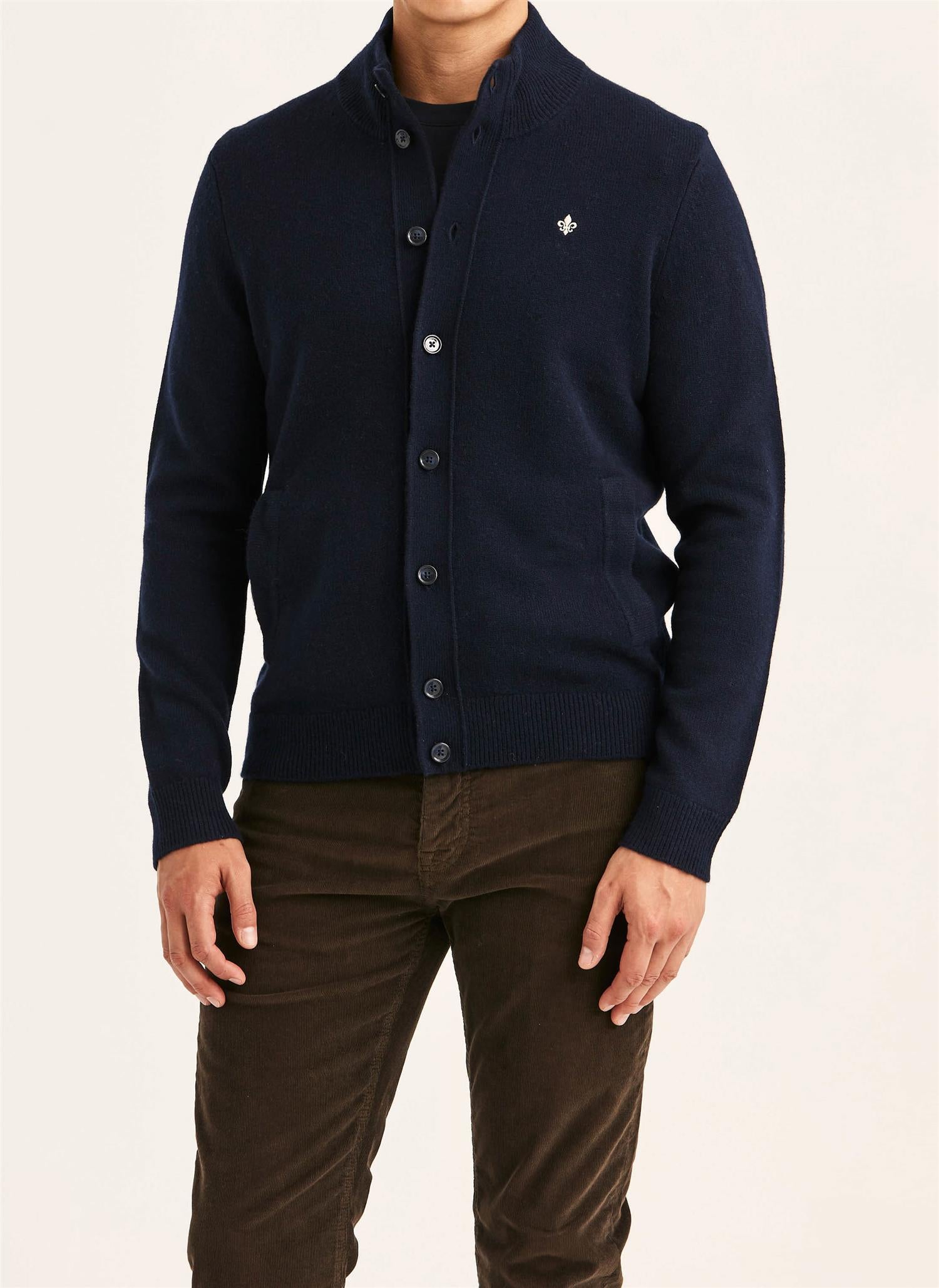 Genser - Hertford Button Cardigan Navy