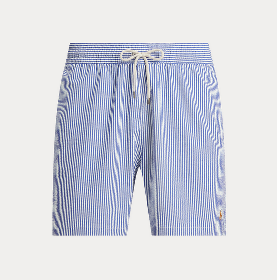 Badeshorts - Traveler Classic Swim Trunk Cruise Royal Seersucker