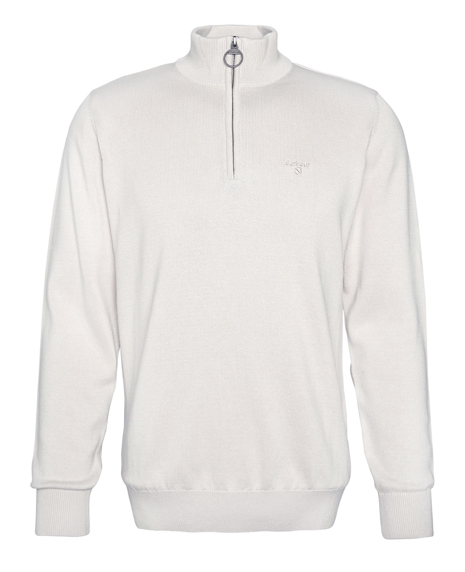 Genser - Cotton Half Zip Knit Jumper Mist