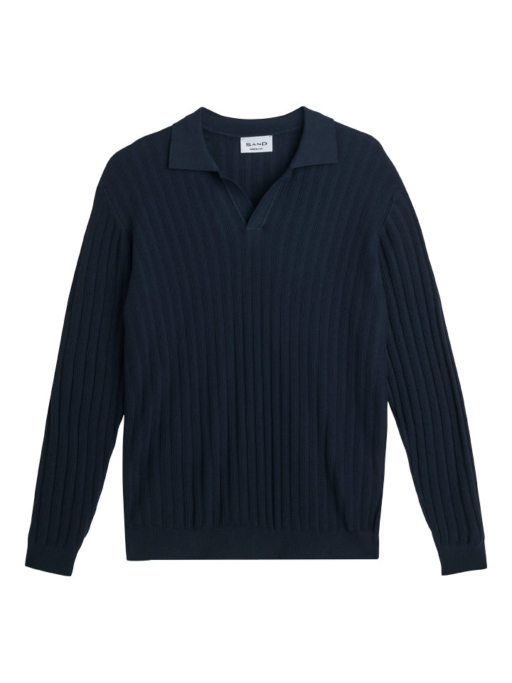 Genser - Ip Longsleeve Knitwear Pique Navy