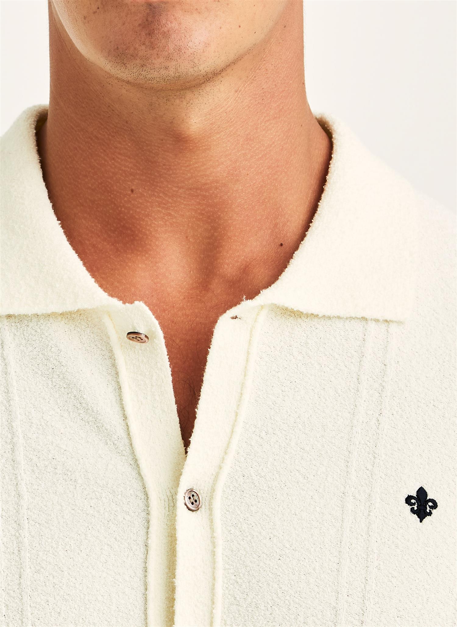 Skjorte - Clayton Knitted SS Shirt Off White