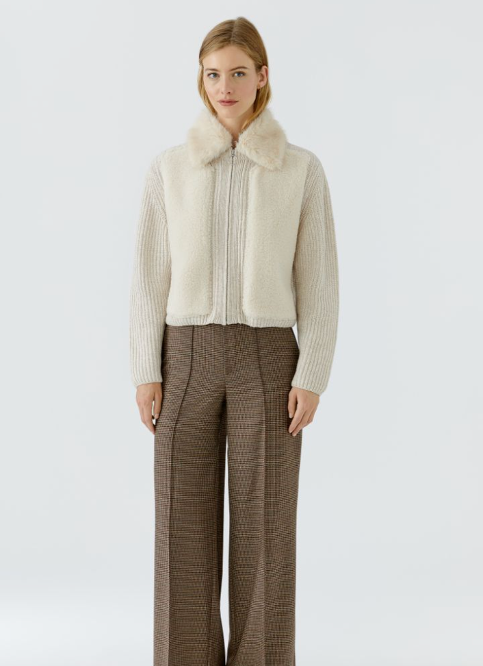 Jakke - Knitted Cardigan Beige Melange