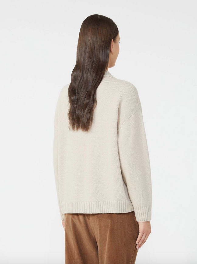 Genser - Agre Wool knit polo shirt Beige