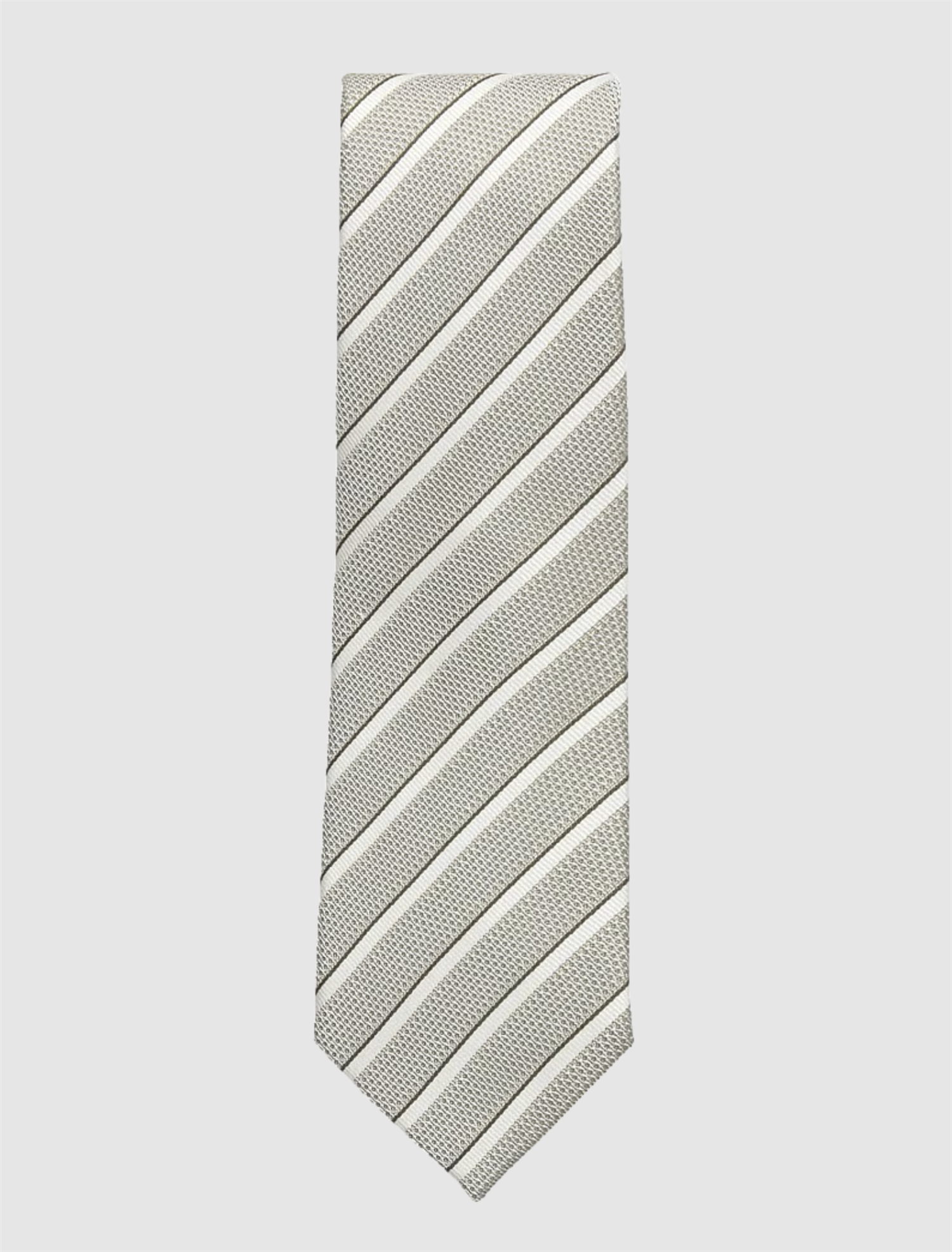 Slips - Classic Tie Olive Melange Stripe Grenadine