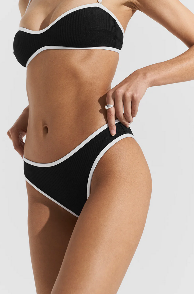 Bikinitruse - Ribbed Bikini Bottom Black