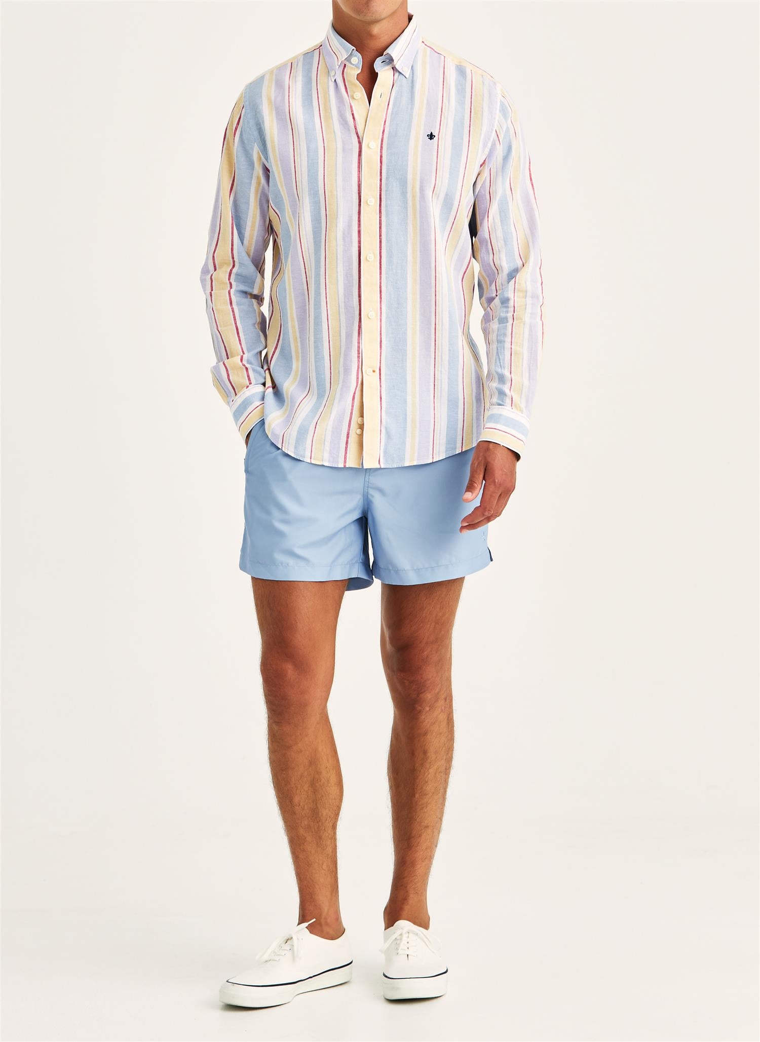 Linskjorte - Happy Linen Stripe Shirt-Classic Fit Purple