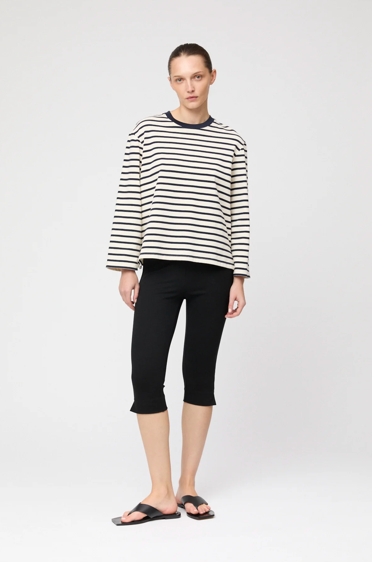 Bukser - Stretch Capri Pants Jet Black