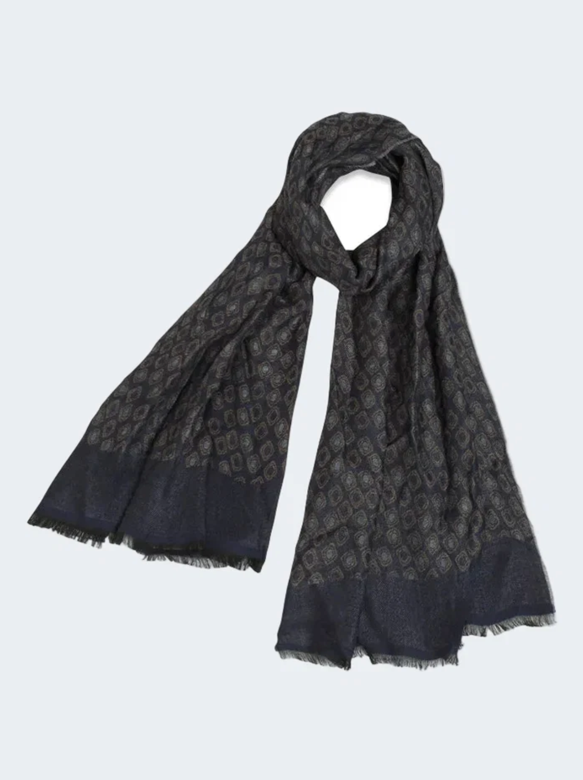 Skjerf - Geometric Pattern Wool Scarf