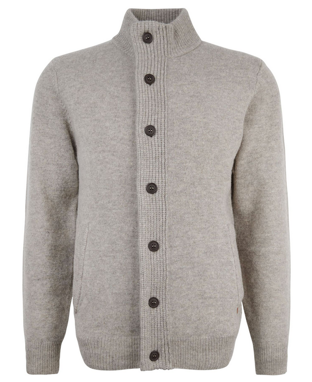 Genser - Essent Patch Zip Through Knitted Jumper Stone