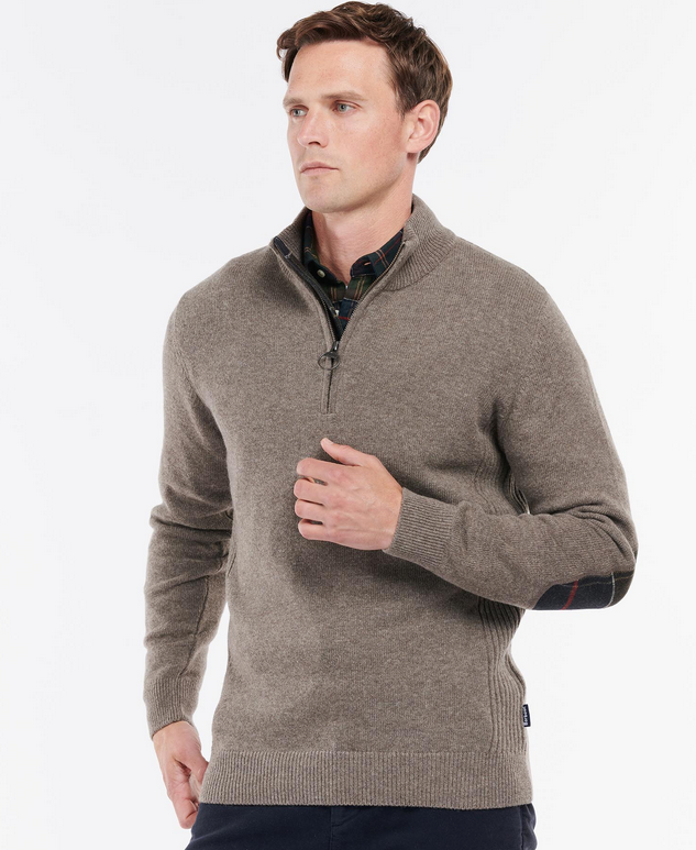 Genser - Holden Half Zip Knitted Jumper Military Marl