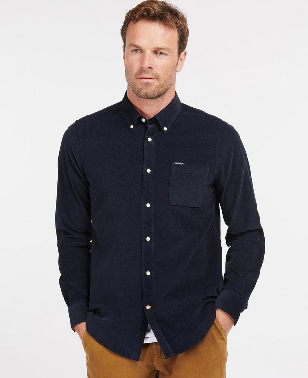Skjorte - Ramsey Tailored Cord Shirt Navy