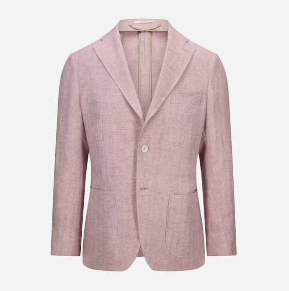 Blazer - Savino Linen Blazer Burgundy