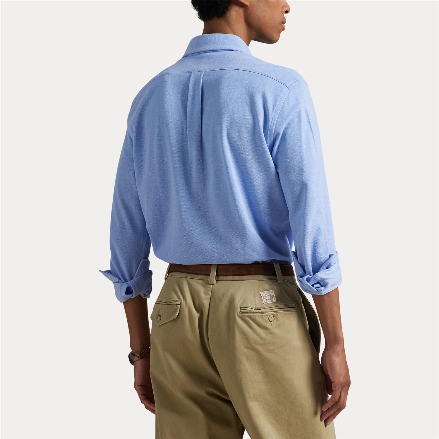 Skjorte - Knit Oxford Shirt Harbor Island Blue