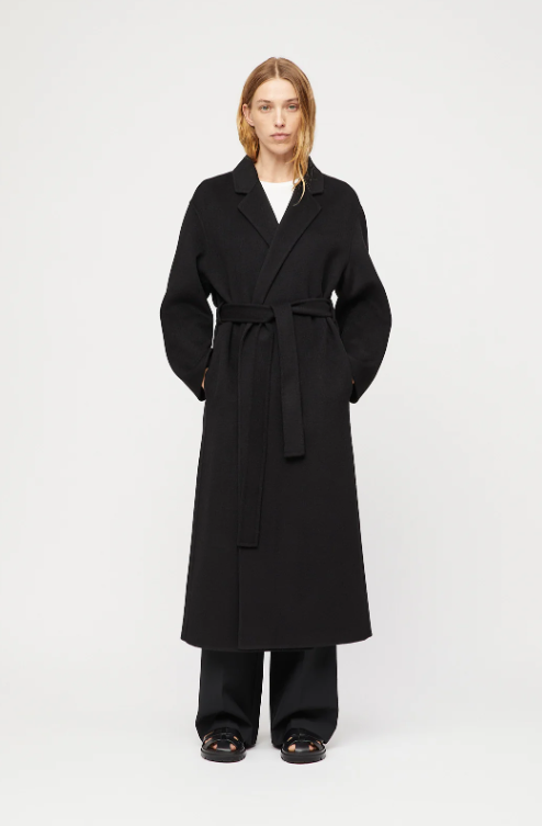 Kåpe - Double Wrap Coat Jet Black