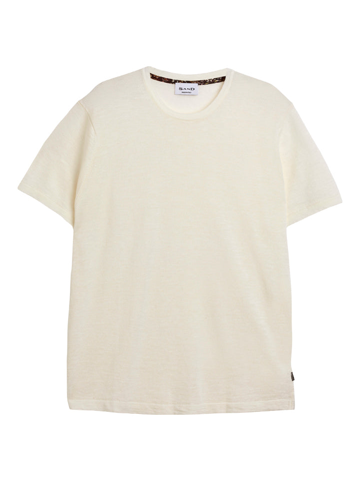 T skjorte - Linen T-shirt Off White
