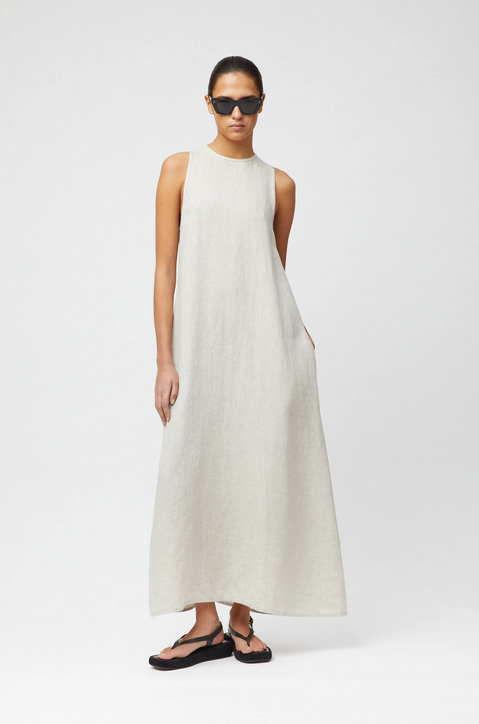 Kjole - Esplanade Linen Maxi Dress Natural Linen