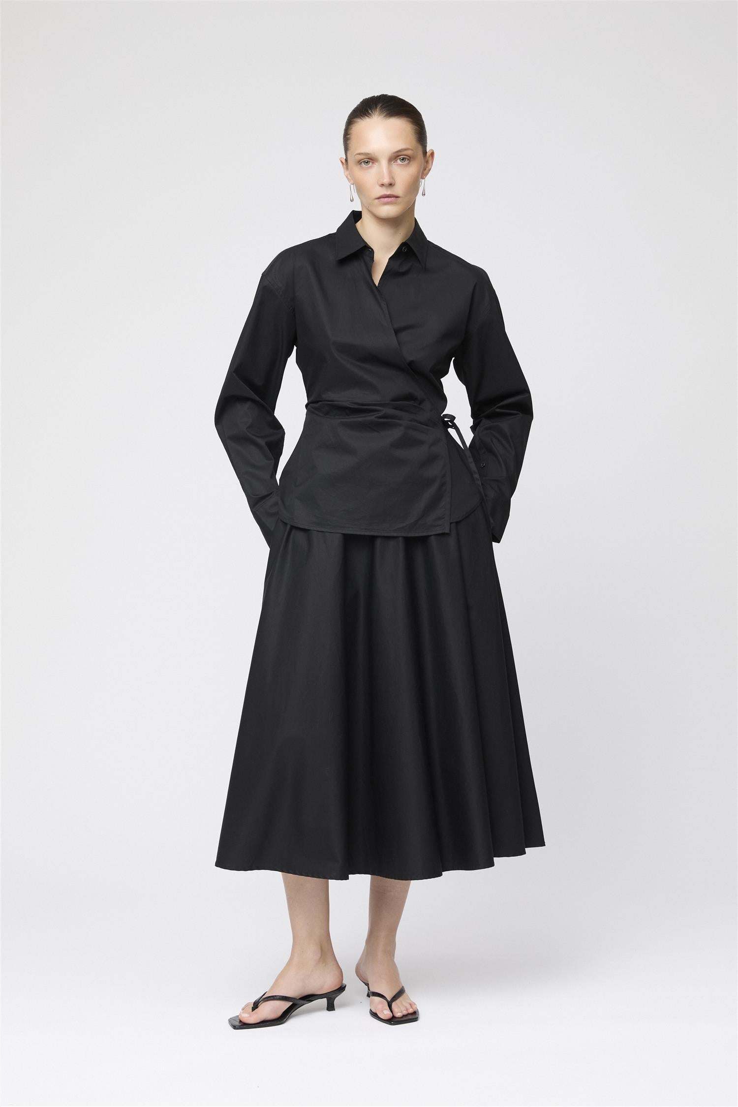Skjorte - Wrap Shirt Jet Black