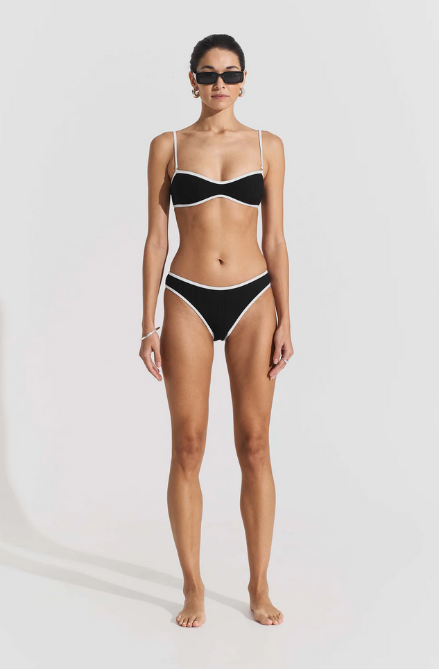 Bikinitruse - Ribbed Bikini Bottom Black