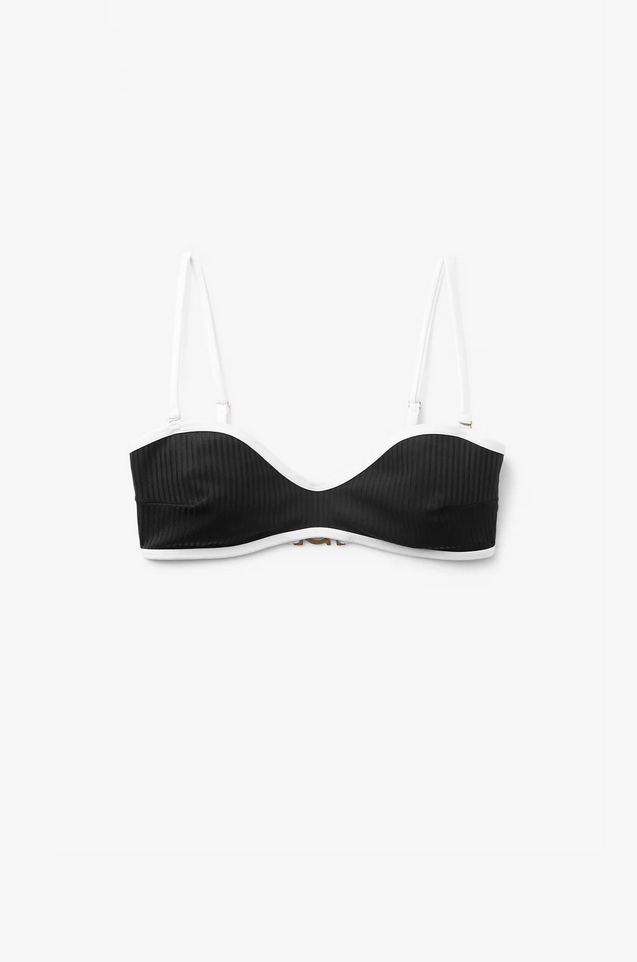 Bikinitopp - Ribbed Bikini Top Black