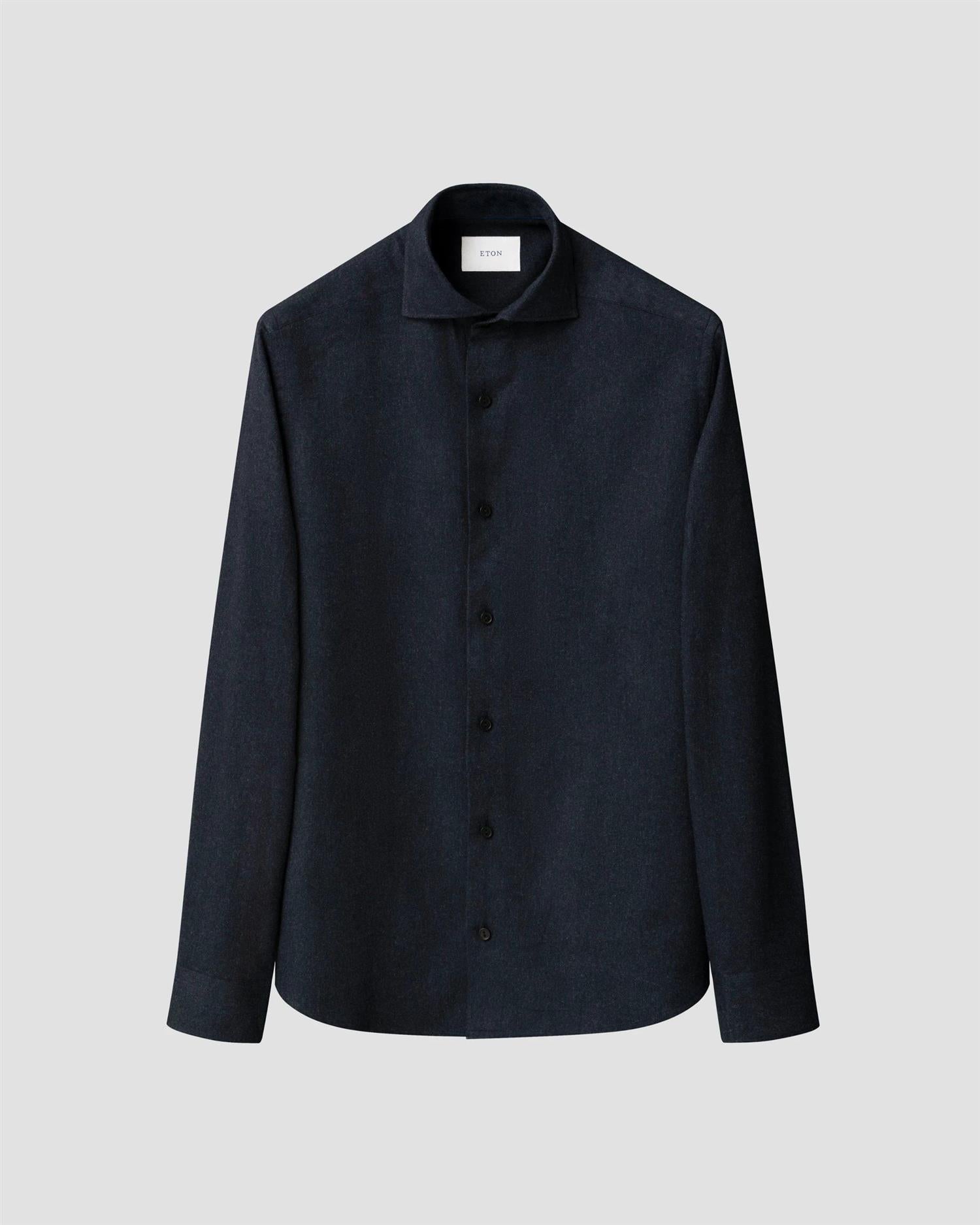 Skjorte - Solid Flannel Shirt Blue