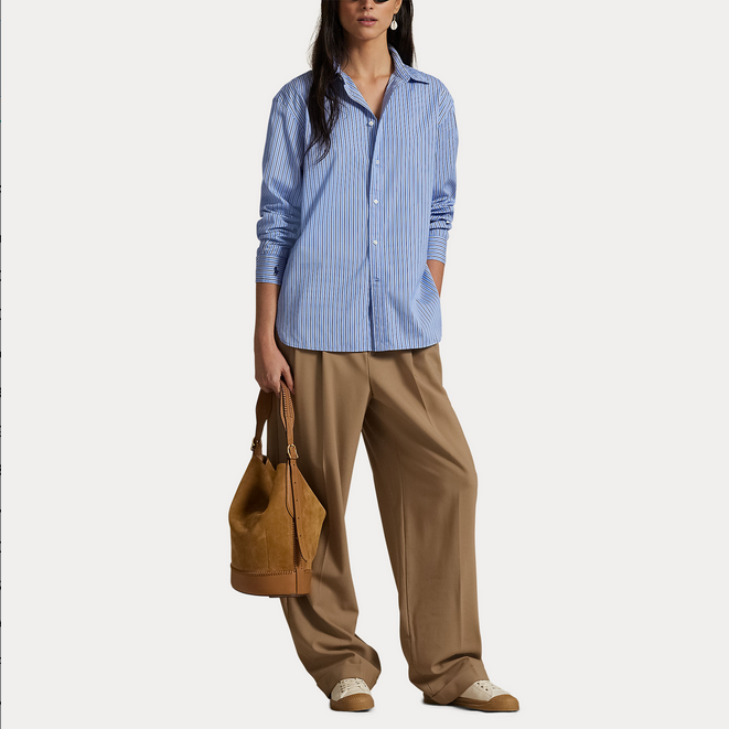 Skjorte - Oversized Fit Striped Cotton Shirt