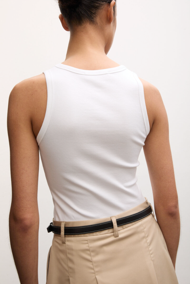Singlet - Ella Rib Top White