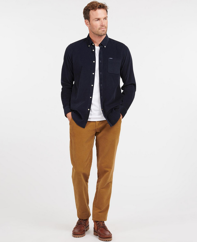 Skjorte - Ramsey Tailored Cord Shirt Navy