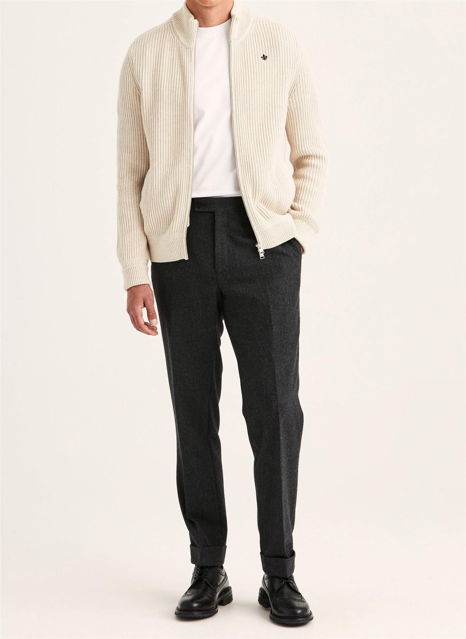 Cardigan - Duncan Zip Cardigan Khaki
