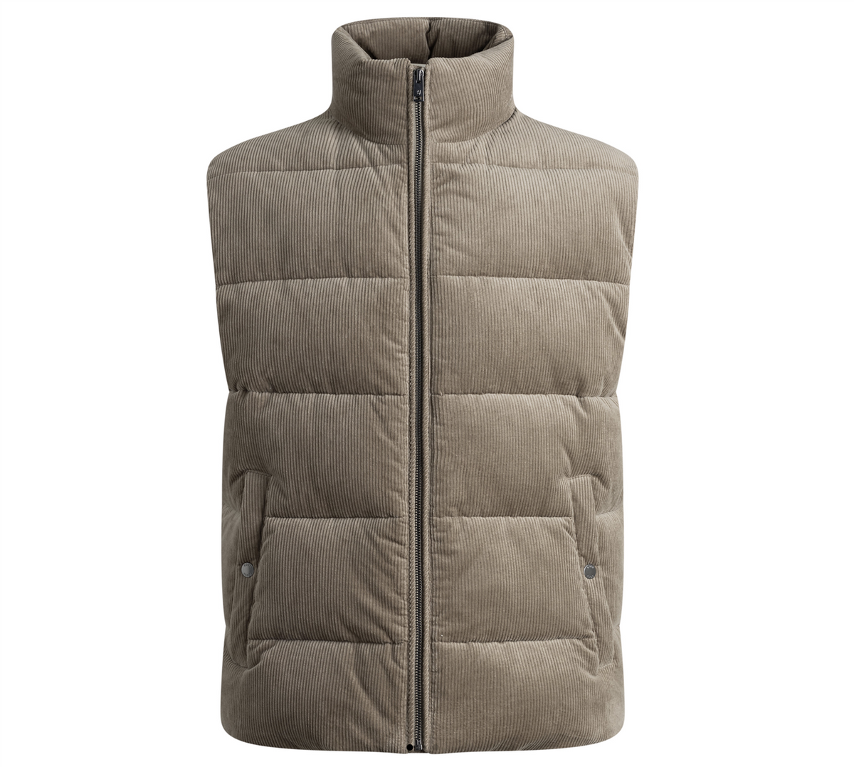 Vest - Candrian Cord Vest Open Borwn