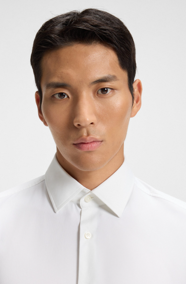 Skjorte - Slim-Fit Shirt In Preformance-Stretch Twill White