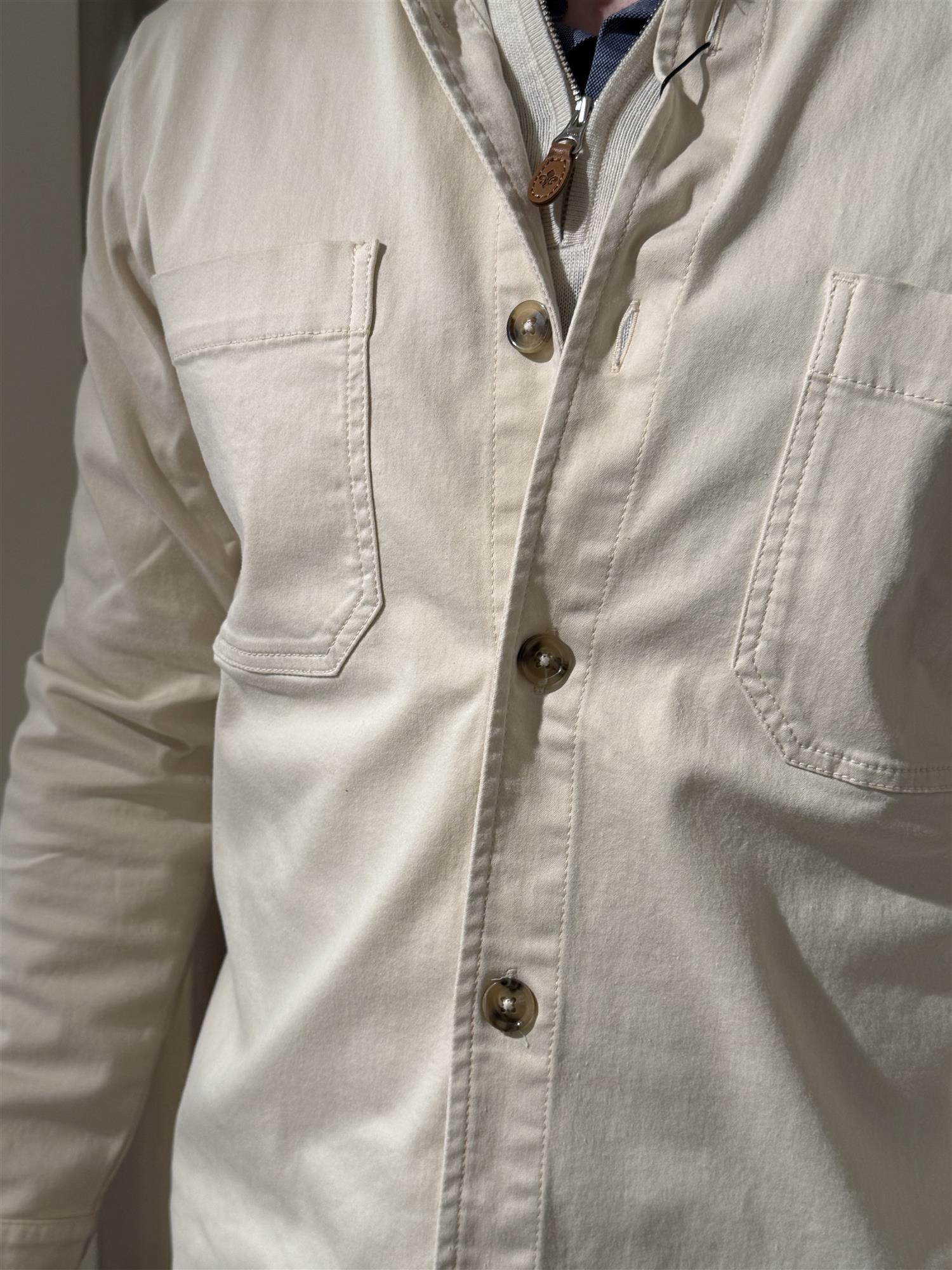 Skjorte - Anders Suede Touch Overshirt Beige
