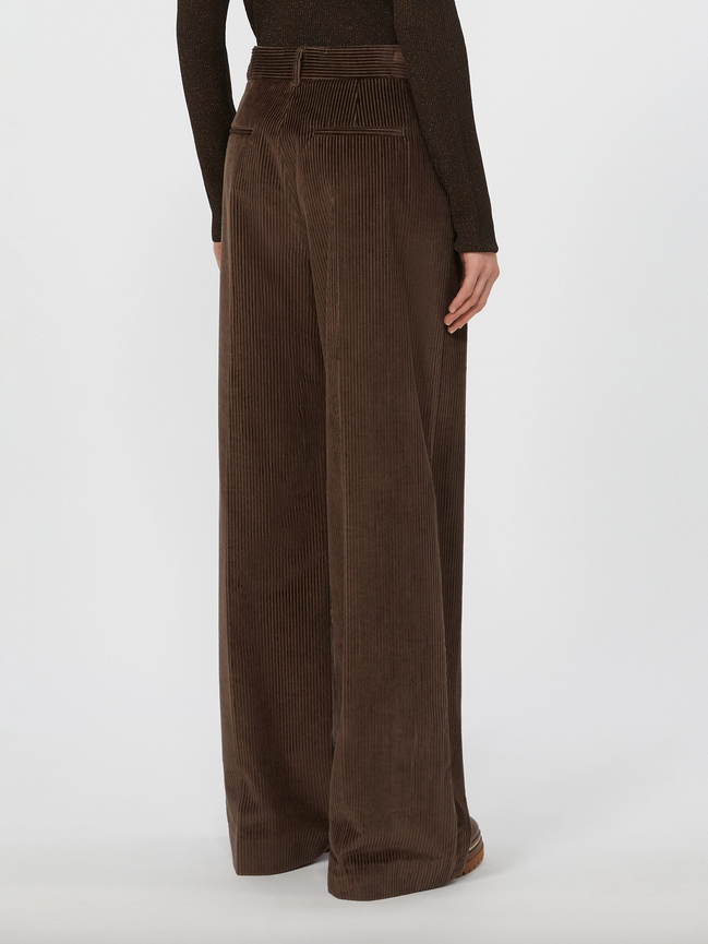 Kordbukse - Tania Wide Leg Trouser Chocolate