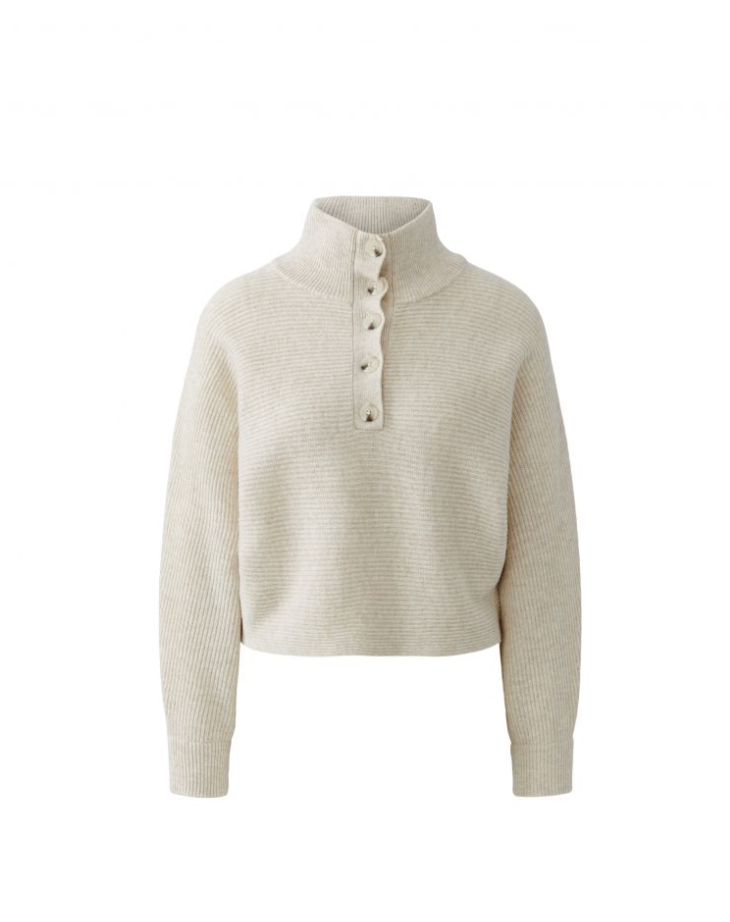 Genser - Pullover High Neck Beige Melange