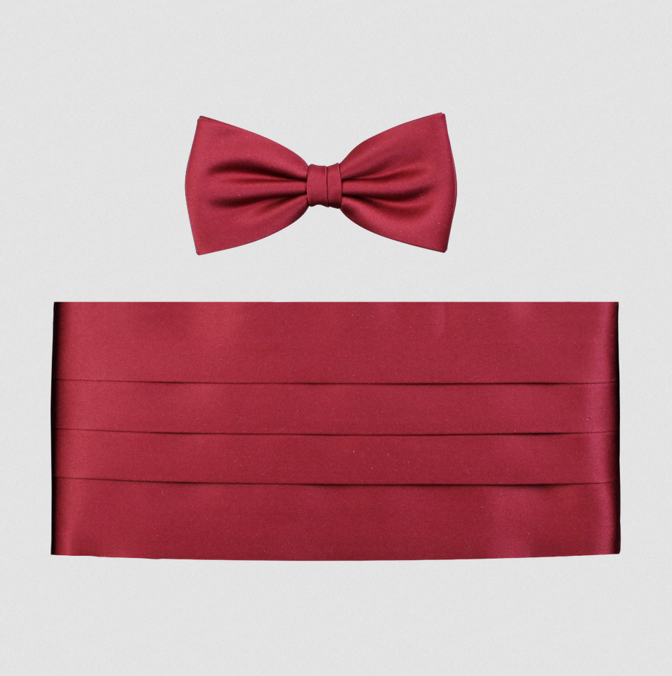 Smokingsett – Sløyfe & Magebelte - Ceremony Cummerbund Bordeaux
